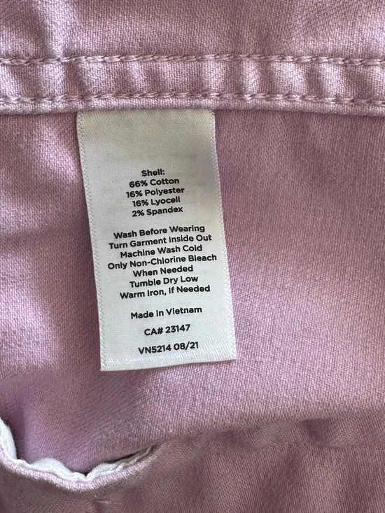Talbots Pink Ruffle-Neck Denim Jacket - Picture 10 of 10
